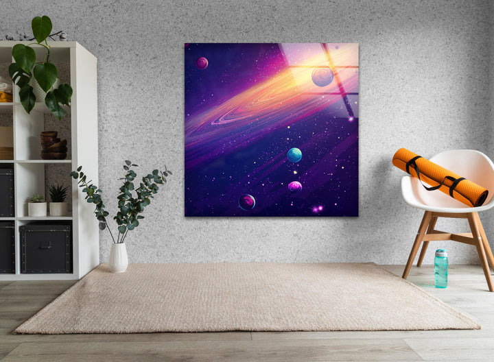 Color Galaxy Glass Wall Art, Glass Printing Wall Art, Print photos on glass