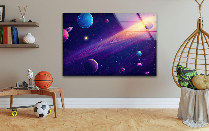 Color Galaxy Glass Wall Art, photo print on glass, prints on glass wall art