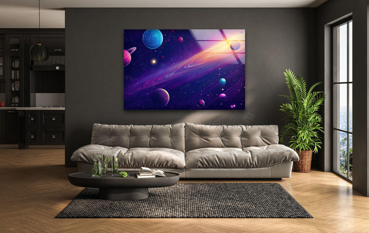 Color Galaxy Glass Wall Art, custom glass pictures, glass art prints