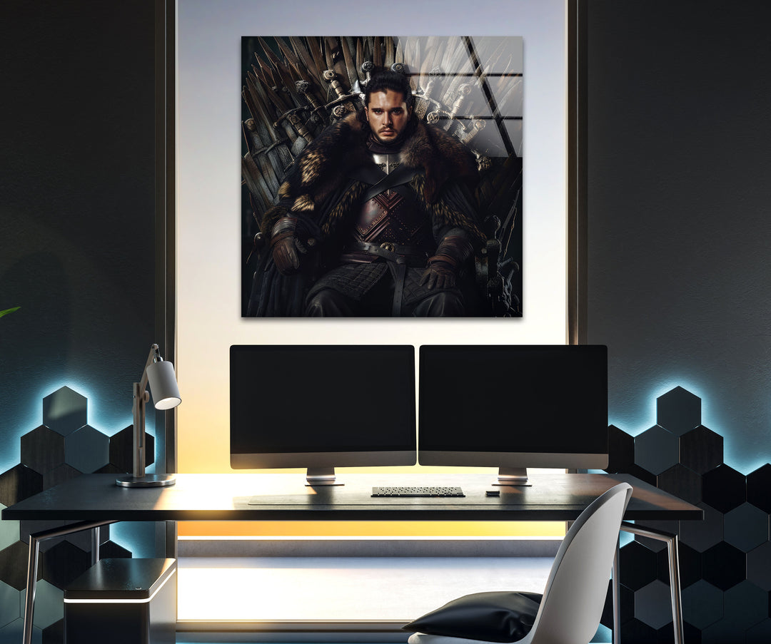 Jon Snow Game of Thrones Glass Wall Art large glass photo prints, glass wall photos
