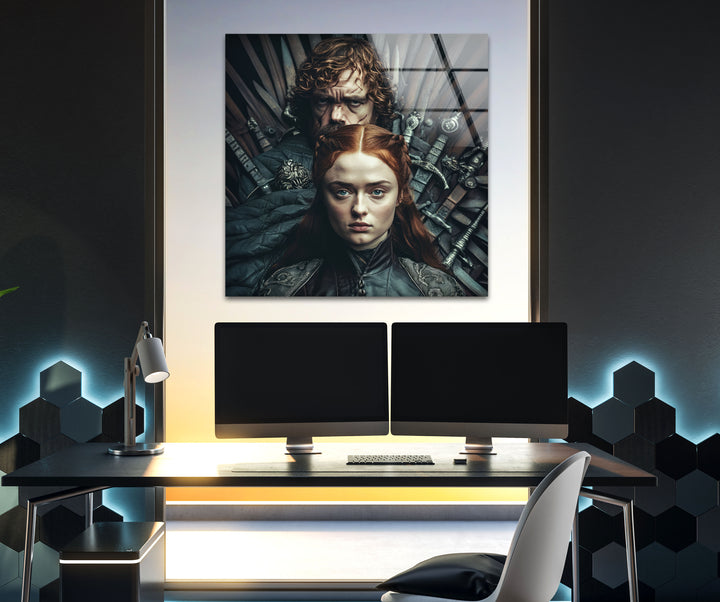 GOT Sansa Stark & Tyrion Lannister Glass Wall Art art glass wall art, glass wall art pictures
