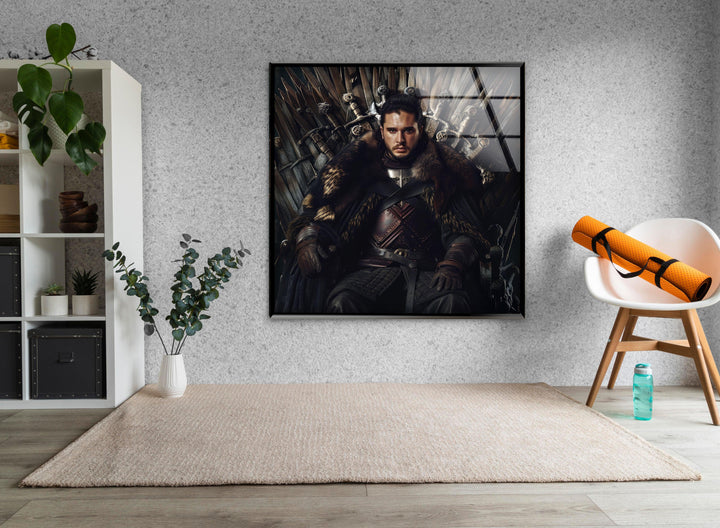 Jon Snow Game of Thrones Glass Wall Art photo print on glass, prints on glass wall art
