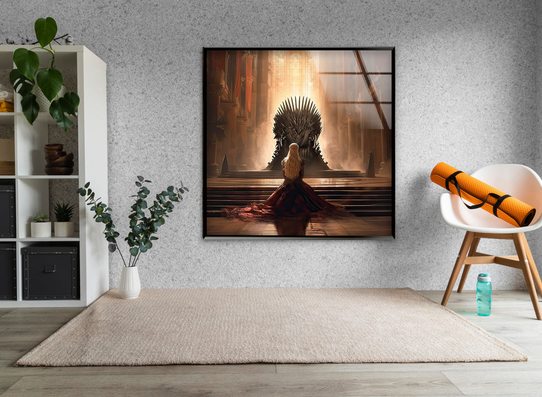 Daenerys Targaryen GOT Glass Wall Art photo print on glass, prints on glass wall art
