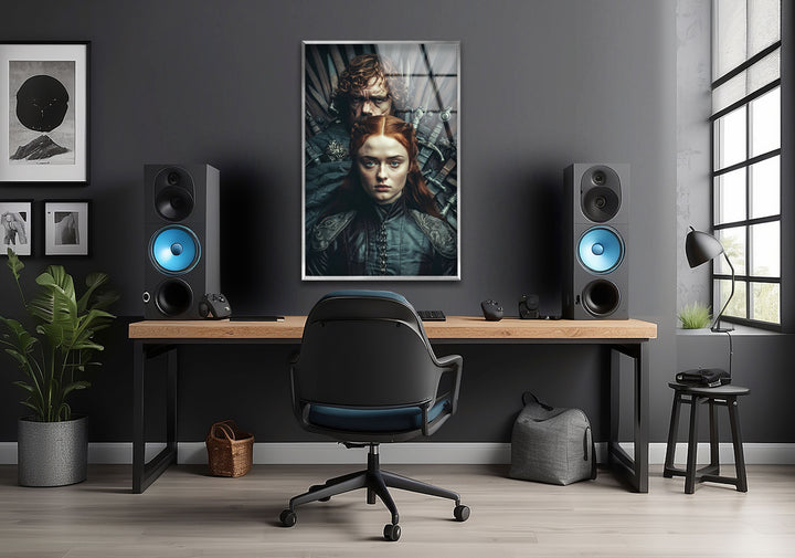 GOT Sansa Stark & Tyrion Lannister Glass Wall Art Glass Printing Wall Art, Print photos on glass
