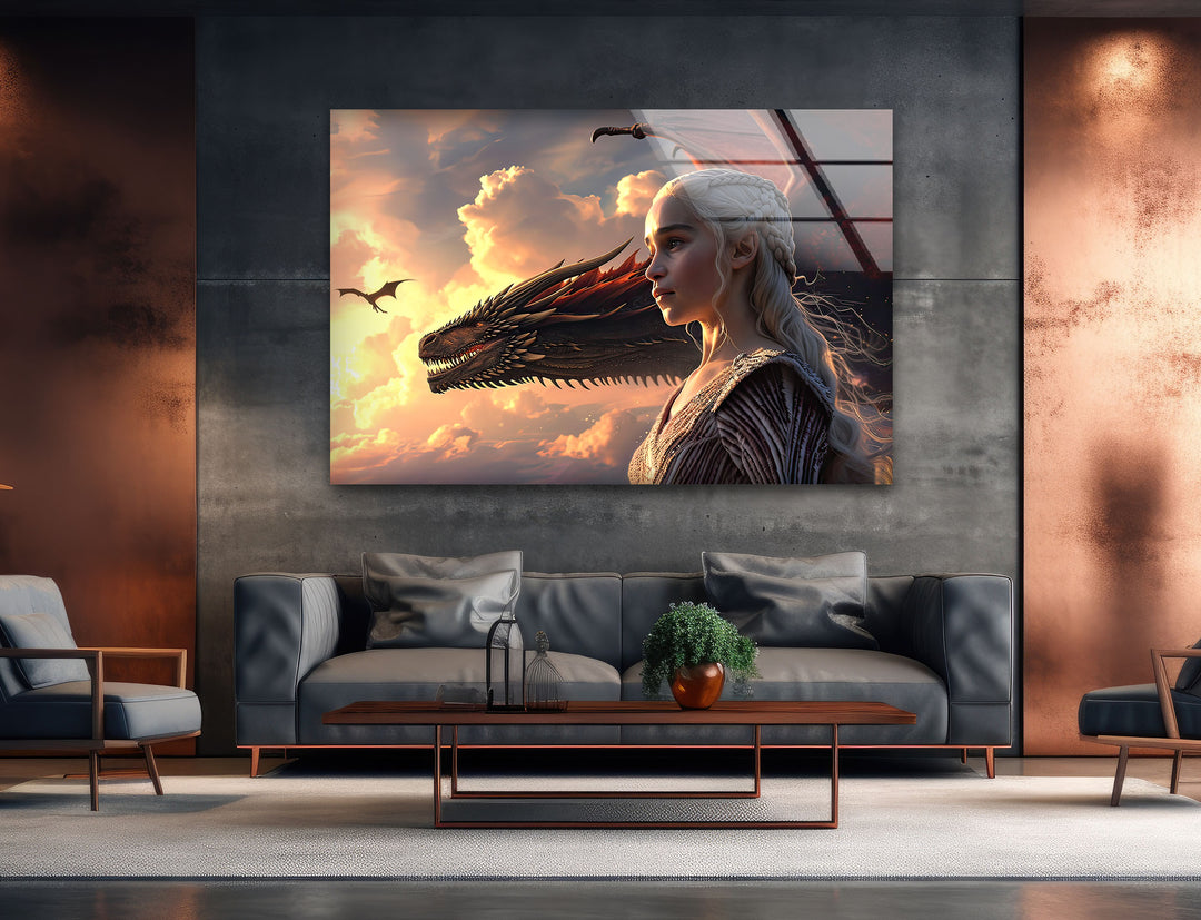 Game of Thrones Daenerys Targaryen Glass Wall Art glass photo prints, glass picture prints
