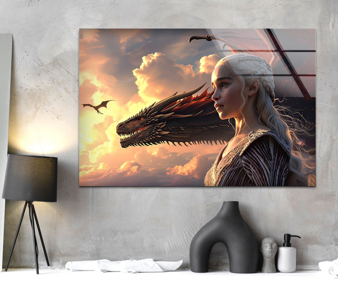 Game of Thrones Daenerys Targaryen Glass Wall Art glass image printing, glass prints from photos
