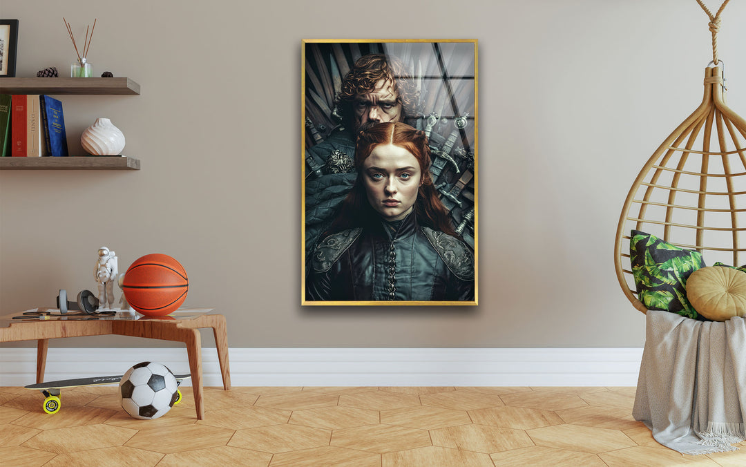 GOT Sansa Stark & Tyrion Lannister Glass Wall Art glass pictures for Wall, glass prints wall art
