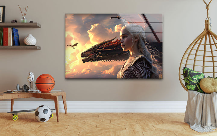 Game of Thrones Daenerys Targaryen Glass Wall Art glass pictures for Wall, glass prints wall art
