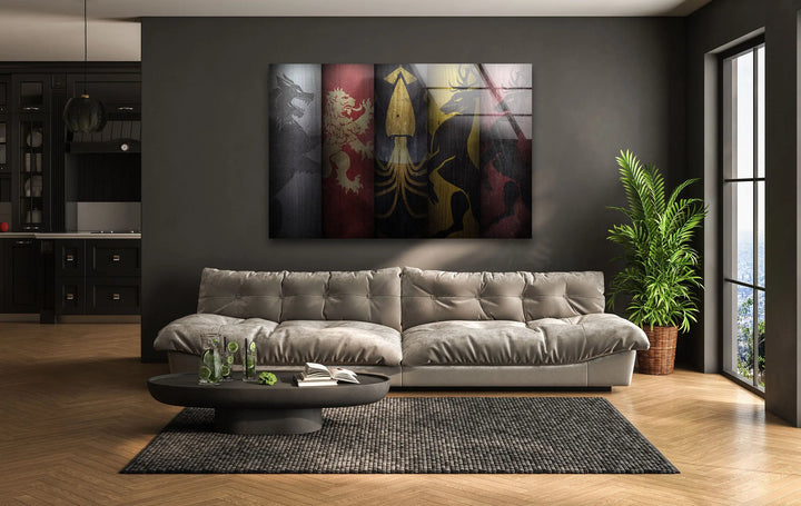 Game of Thrones Flags Glass Wall Art large glass photo prints, glass wall photos
