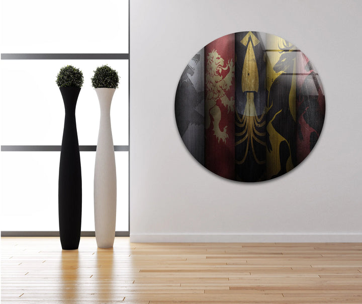 Game of Thrones Flags Glass Wall Art glass pictures for Wall, glass prints wall art
