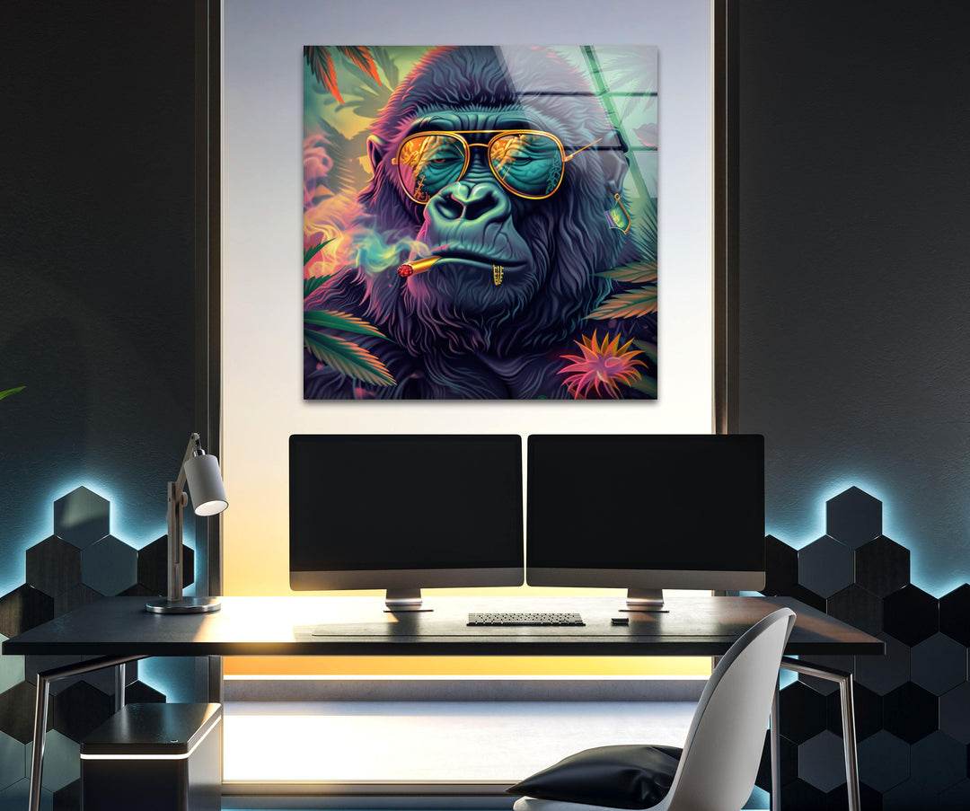 Gangster Monkey Tempered Glass Wall Art - MyPhotoStation