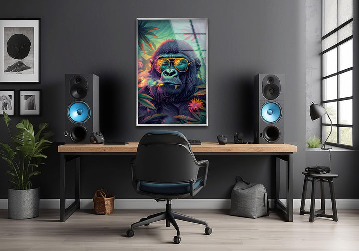 Gangster Monkey Tempered Glass Wall Art - MyPhotoStation