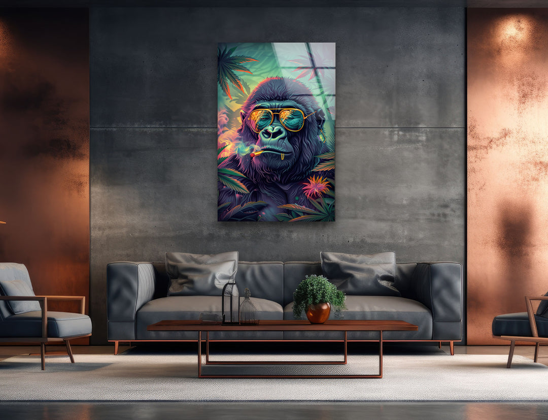 Gangster Monkey Tempered Glass Wall Art - MyPhotoStation