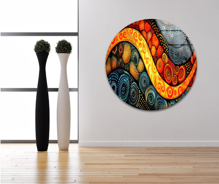 Colorful Stained Circles Glass Wall Art glass image printing, glass prints from photos