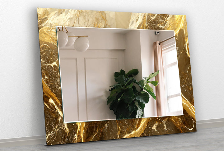 Brown Yellow Abstract Wall Mirrors large floor mirror
