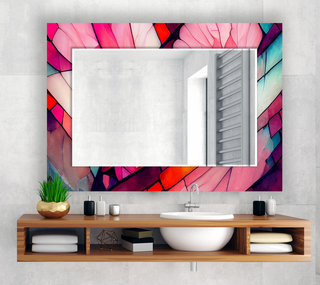 Colored Stained Design Wall Mirror wall mirror
