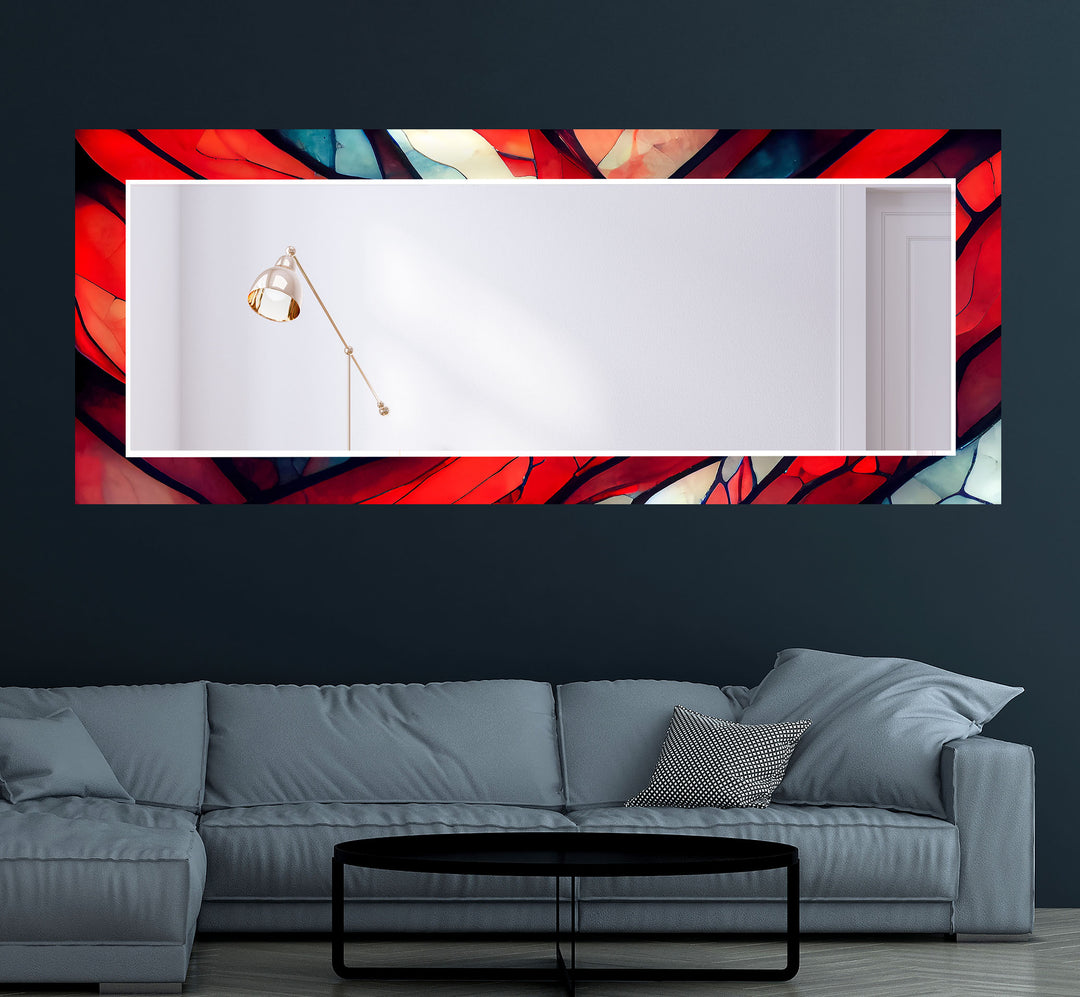 Red Abstract Wall Mirrors oversized wall mirrors
