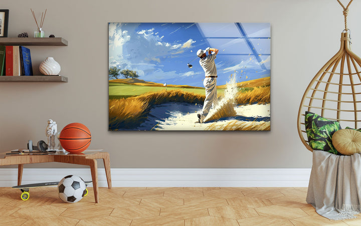 Golf Painting Glass Wall Art art glass wall art, glass wall art pictures
