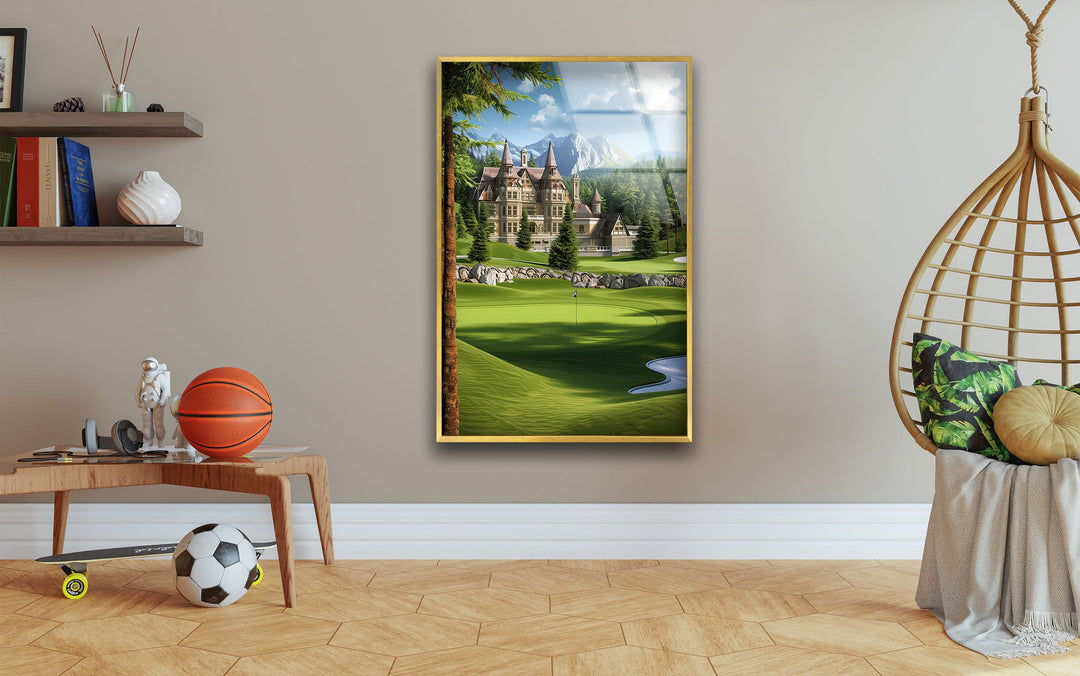 Golf Court & Castle Glass Wall Art glass image printing, glass prints from photos
