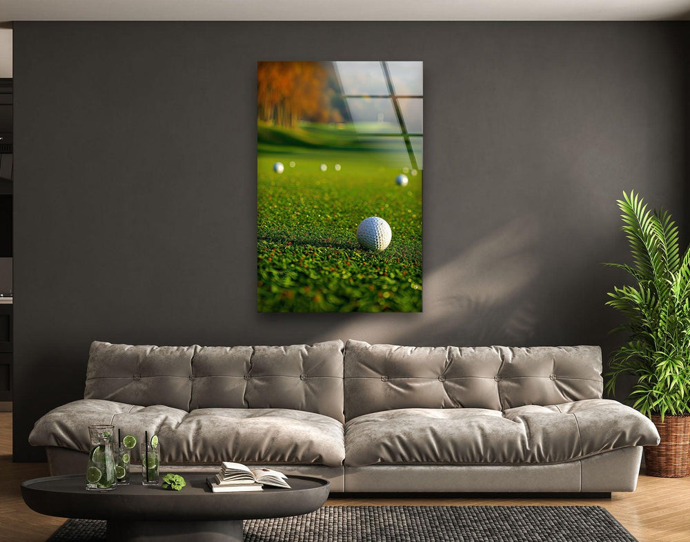 Golf Court and Balls Wall Art glass pictures for Wall, glass prints wall art
