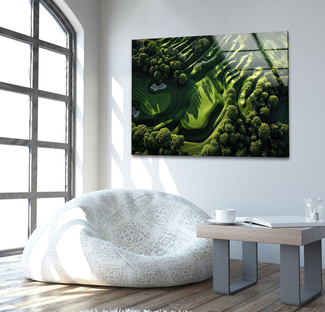 Golf Court Glass Wall Art large glass photo prints, glass wall photos
