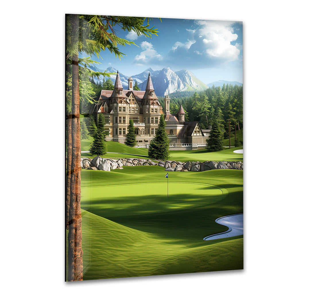 Golf Court & Castle Glass Wall Art glass wall decor, glass wall art decor
