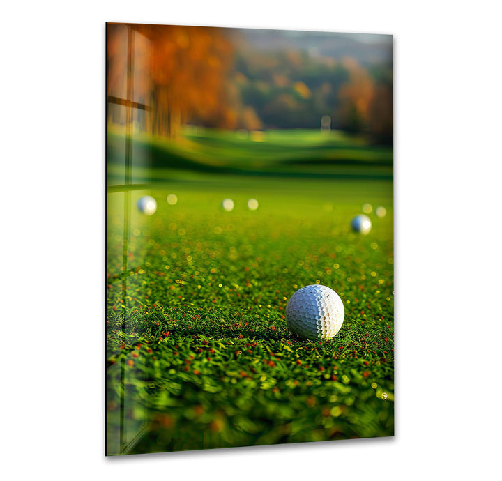 Golf Court and Balls Wall Art glass image printing, glass prints from photos
