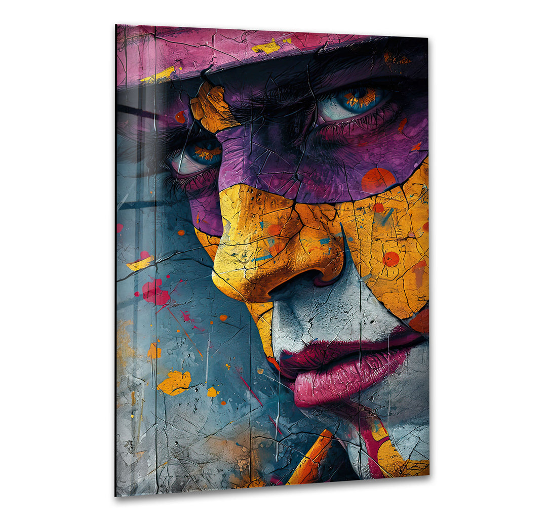 Graffiti Woman Portrait Glass Wall Art glass image printing, glass prints from photos
