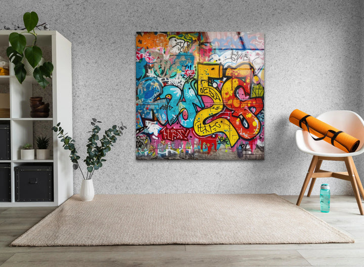 Street Grafitti Glass Wall Art glass image printing, glass prints from photos
