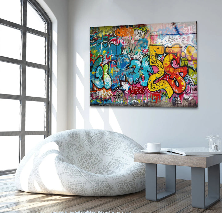 Street Grafitti Glass Wall Art glass image printing, glass prints from photos
