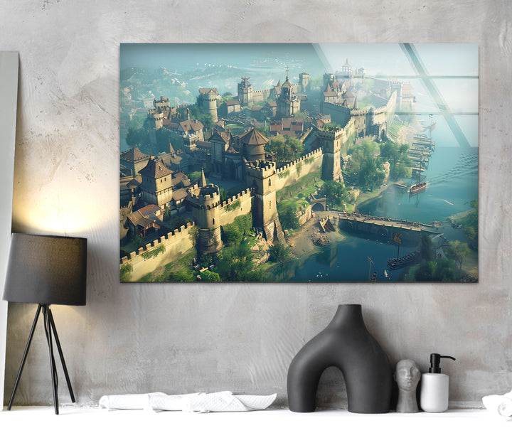 Great Medieval City Glass Wall Art glass photo prints, glass picture prints
