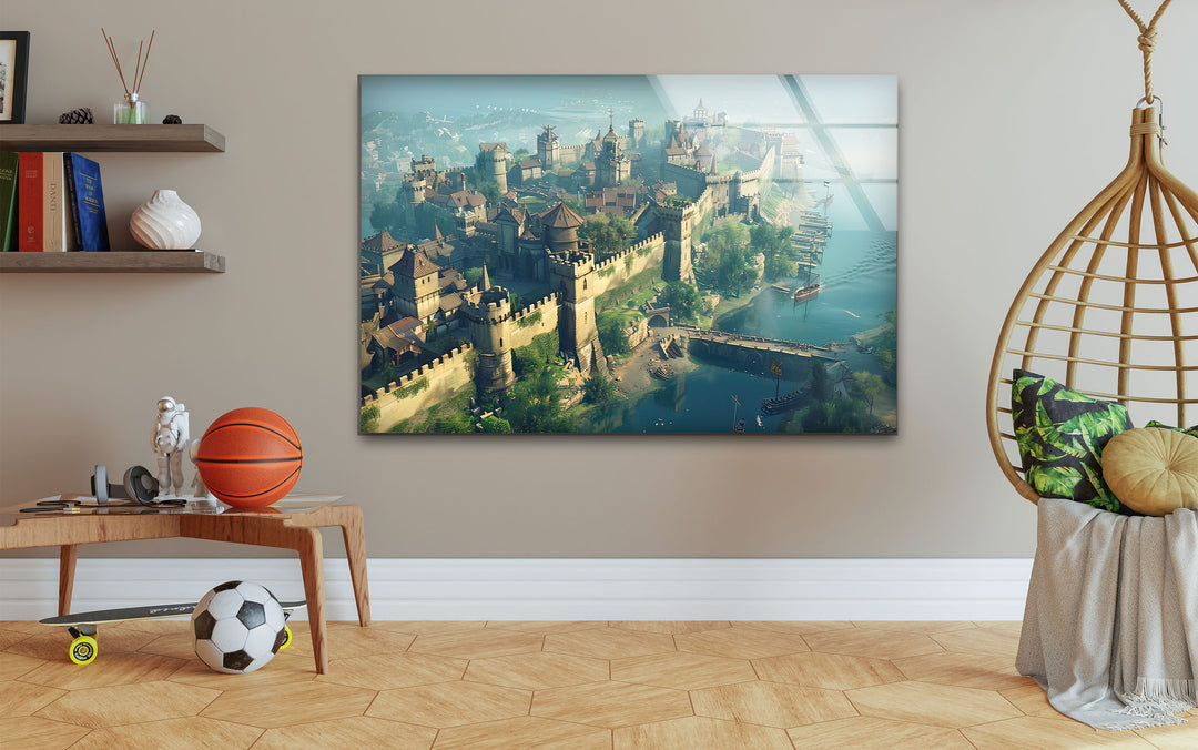 Great Medieval City Glass Wall Art glass image printing, glass prints from photos
