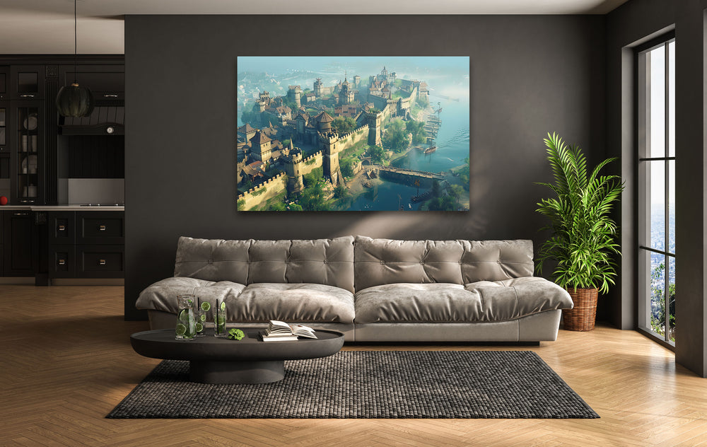 Great Medieval City Glass Wall Art art glass wall art, glass wall art pictures
