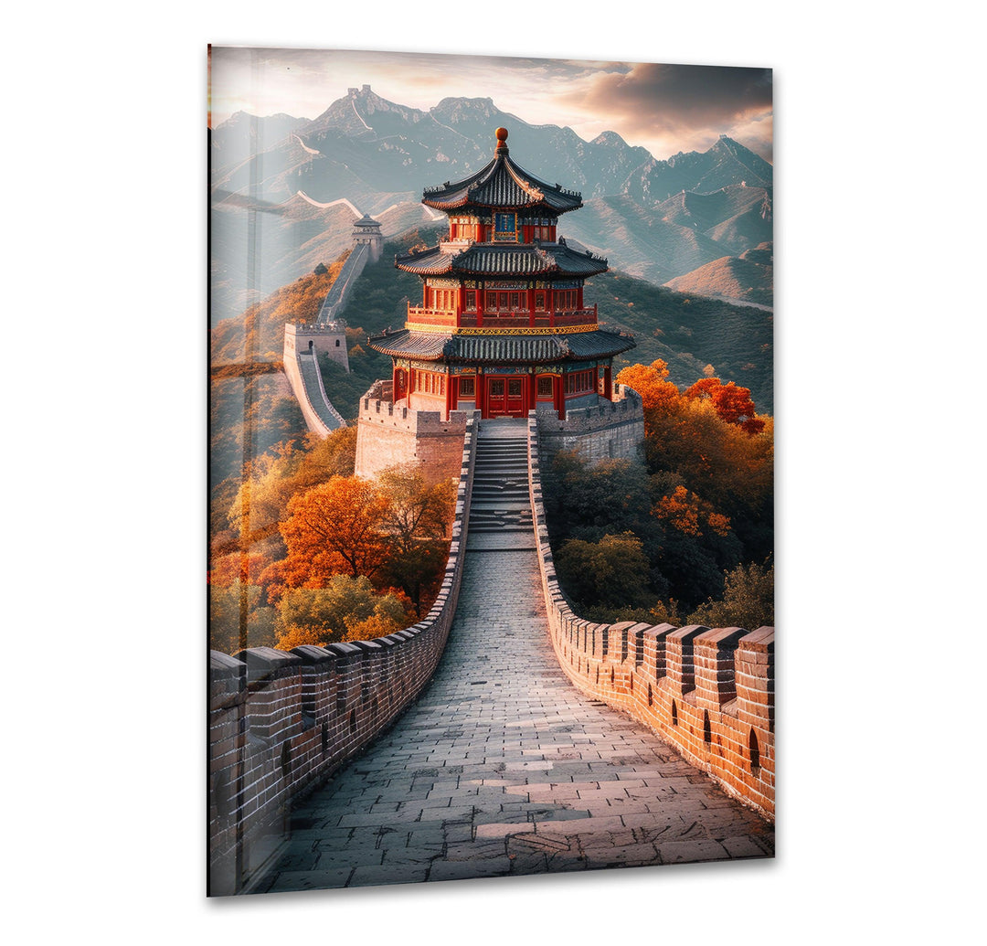 Great China Wall Glass Wall Art print picture on glass, Tempered Glass Wall Art
