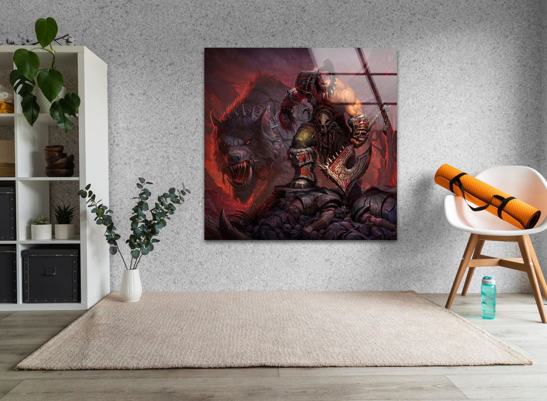 World of Warcraft Grom Orc Glass Wall Art glass image printing, glass prints from photos
