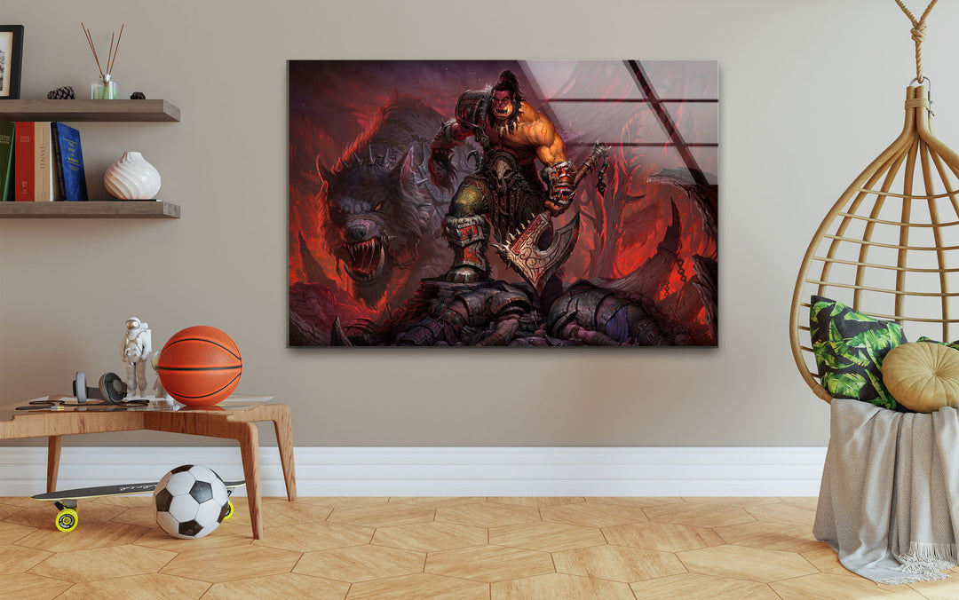 World of Warcraft Grom Orc Glass Wall Art art glass wall art, glass wall art pictures
