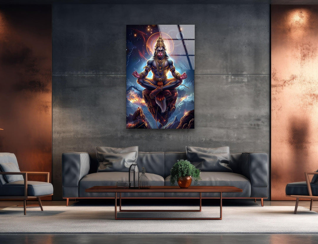 Hanuman God Glass Wall Art glass pictures for Wall, glass prints wall art
