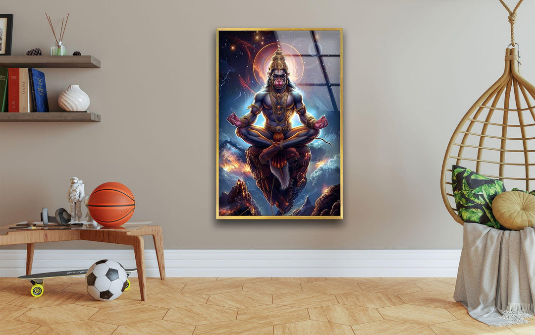 Hanuman God Glass Wall Art photo print on glass, prints on glass wall art
