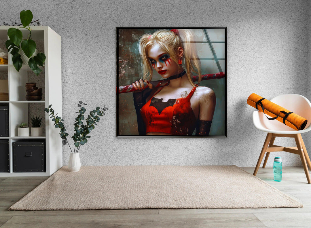 Harley Quinn Glass Wall Art stained glass wall art, stained glass wall decor
