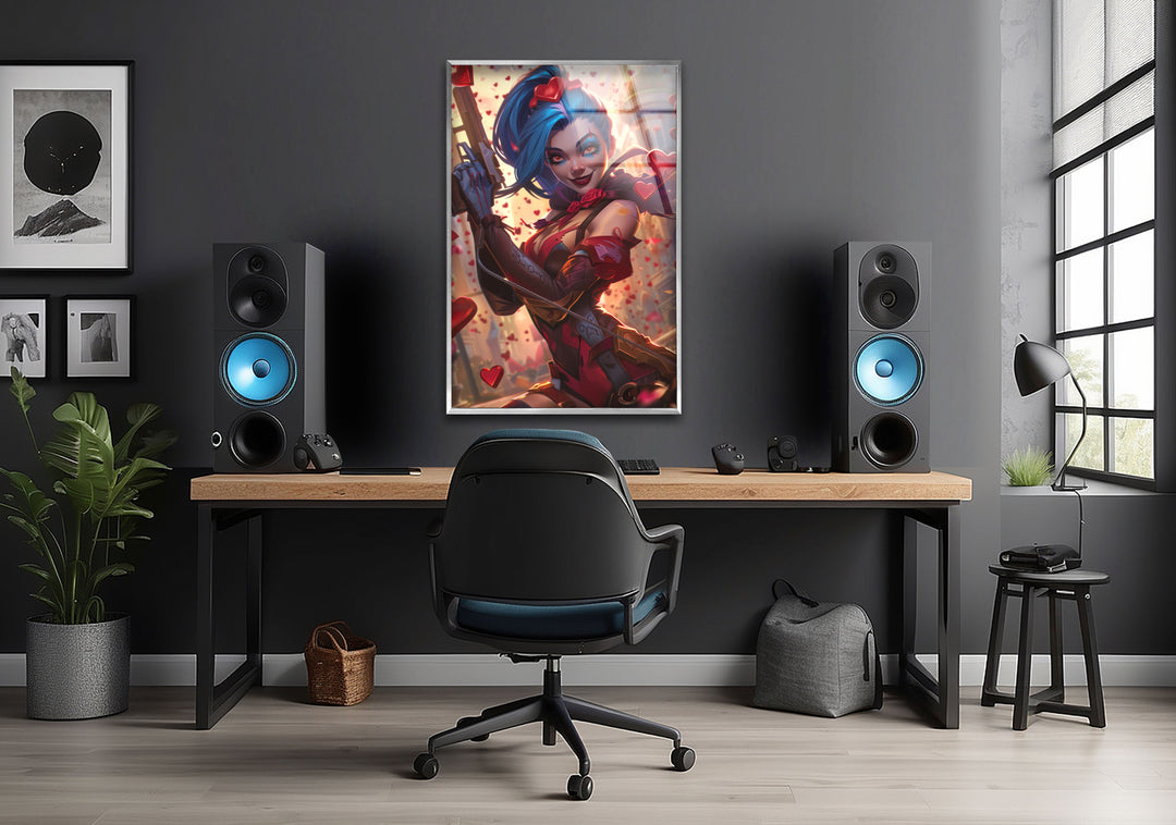 League of Legends Jinx Luxury Glass Wall Art & Decor Ideas