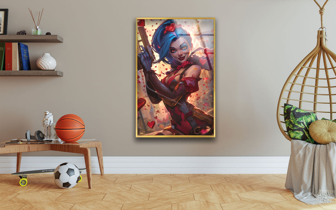 League of Legends Jinx Luxury Glass Print Wall Art Pieces