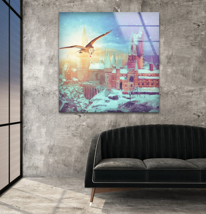 Hogwarts School Glass Wall Art custom glass photo prints, large glass prints
