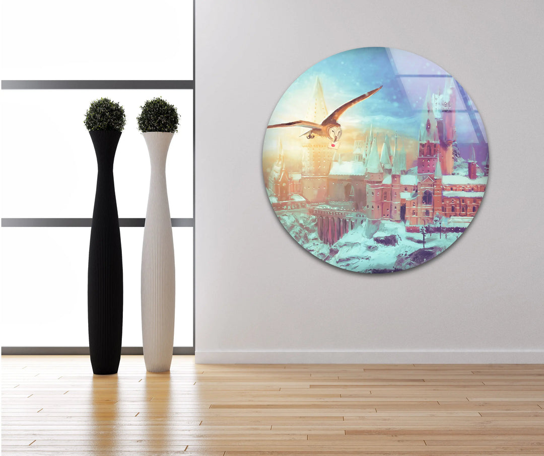 Hogwarts School Glass Wall Art picture on glass wall art, photos printed on glass
