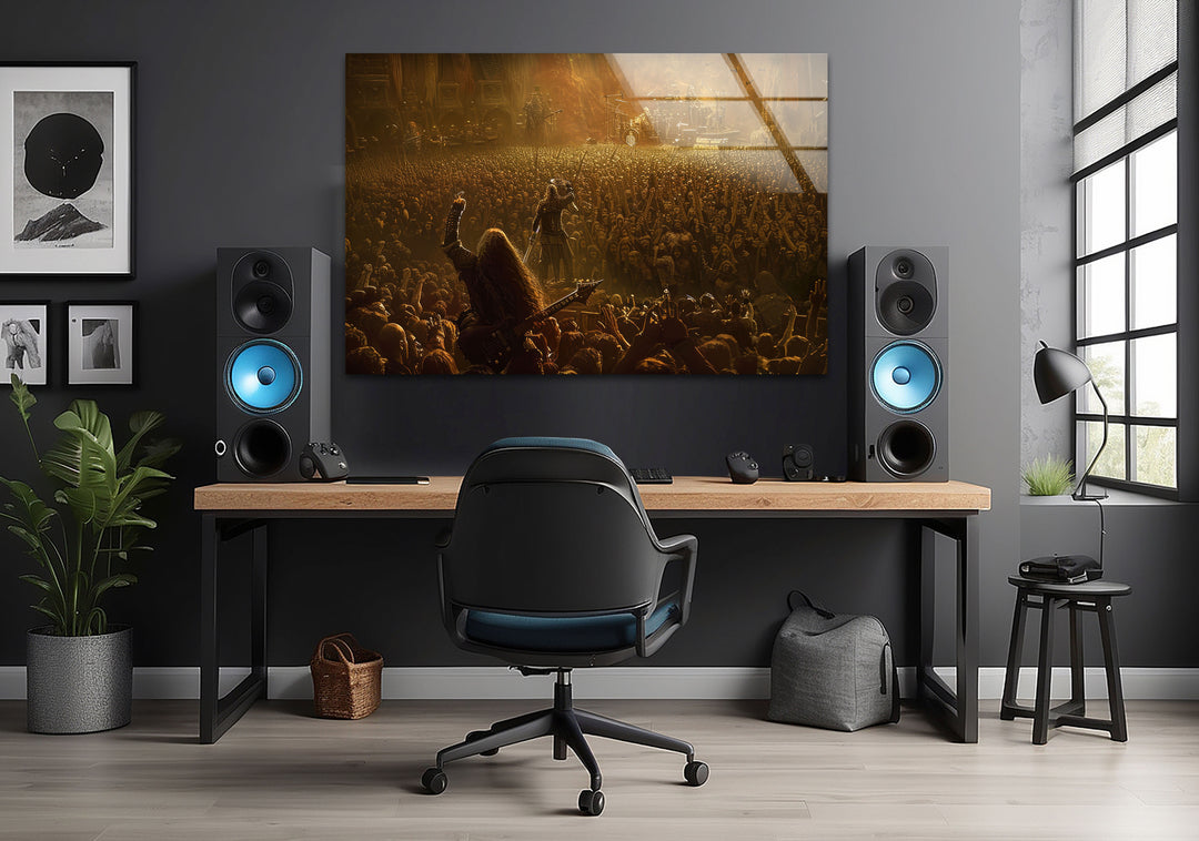 Heavy Metal Music Concert Tempered Glass Wall Art - MyPhotoStation