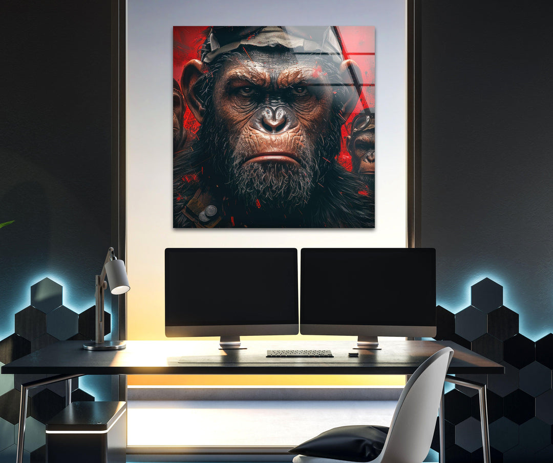 Hell of the Apes Glass Wall Art photo print on glass, prints on glass wall art
