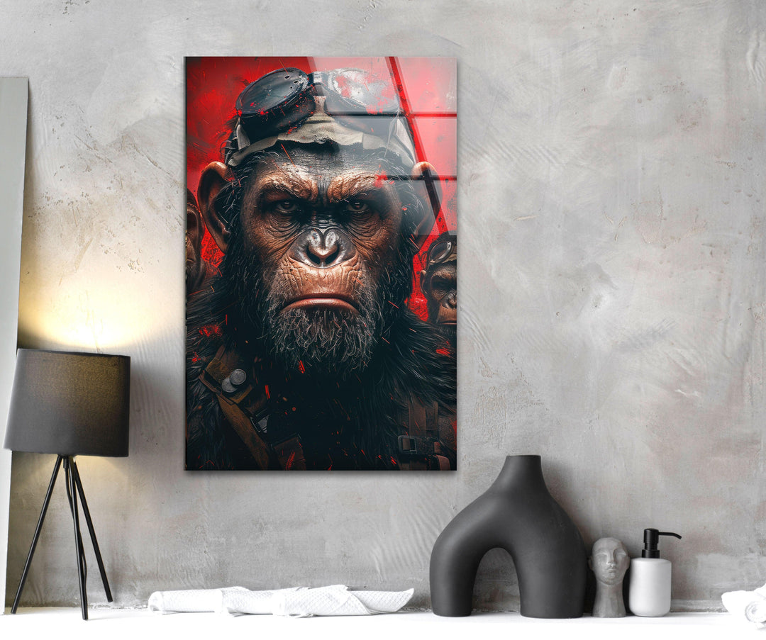 Hell of the Apes Glass Wall Art picture on glass wall art, photos printed on glass
