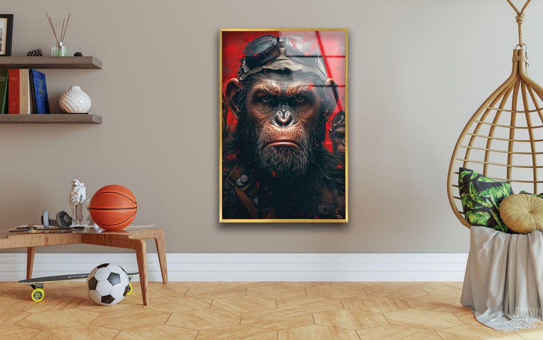 Hell of the Apes Glass Wall Art glass pictures for Wall, glass prints wall art
