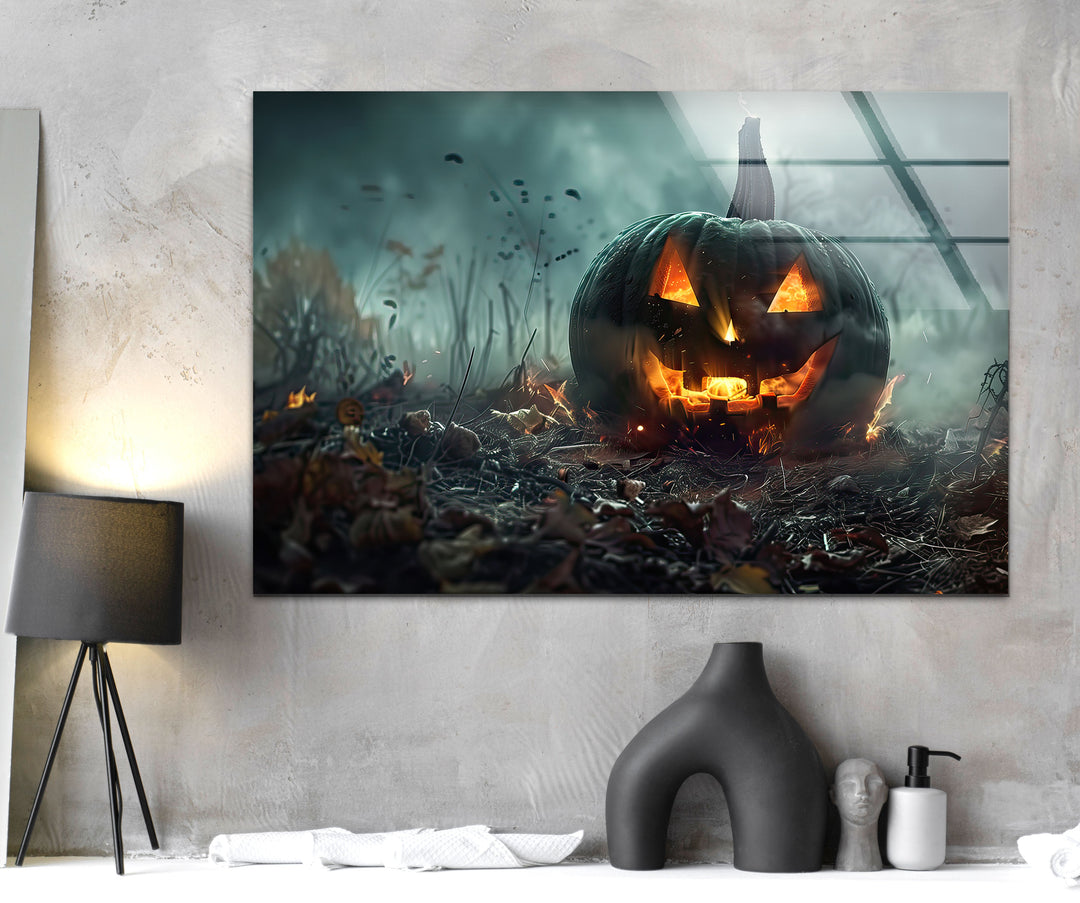 Halloween Concept Glass Wall Art picture on glass wall art, photos printed on glass
