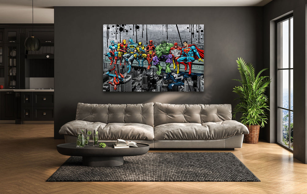 Marvel Heros Glass Wall Art glass pictures for Wall, glass prints wall art
