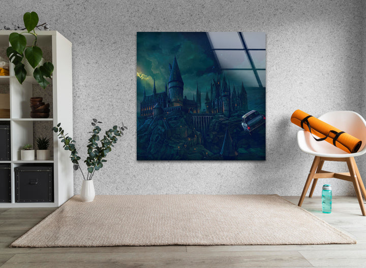 Hogwarts Castle Glass Wall Art print on glass, glass printed photos
